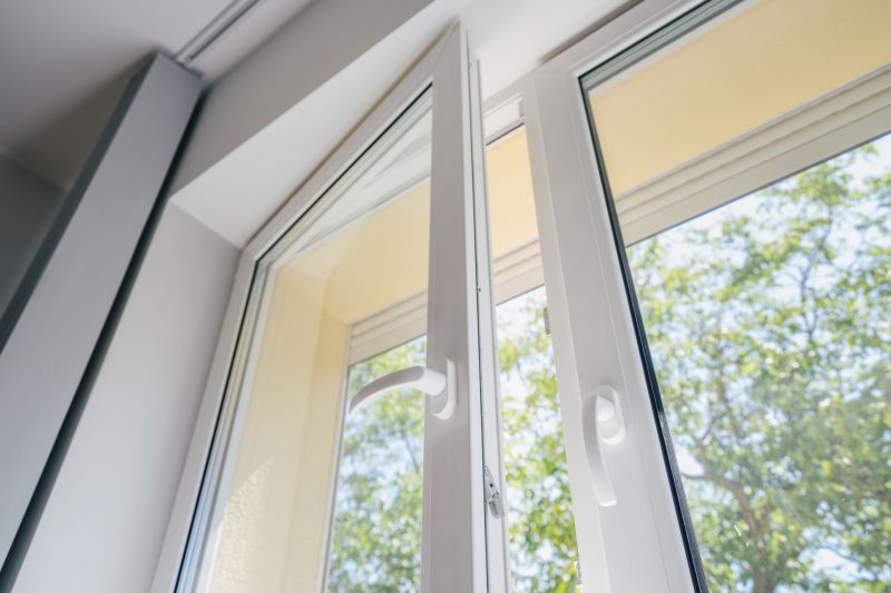 Modern casement windows on residence